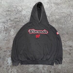 Vintage Wisconsin Badgers Team Edition Hoodie Faded Black 2XL